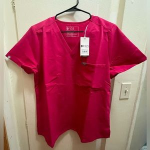 FIGS Catarina One Pocket Scrub Top- Ultra Rose